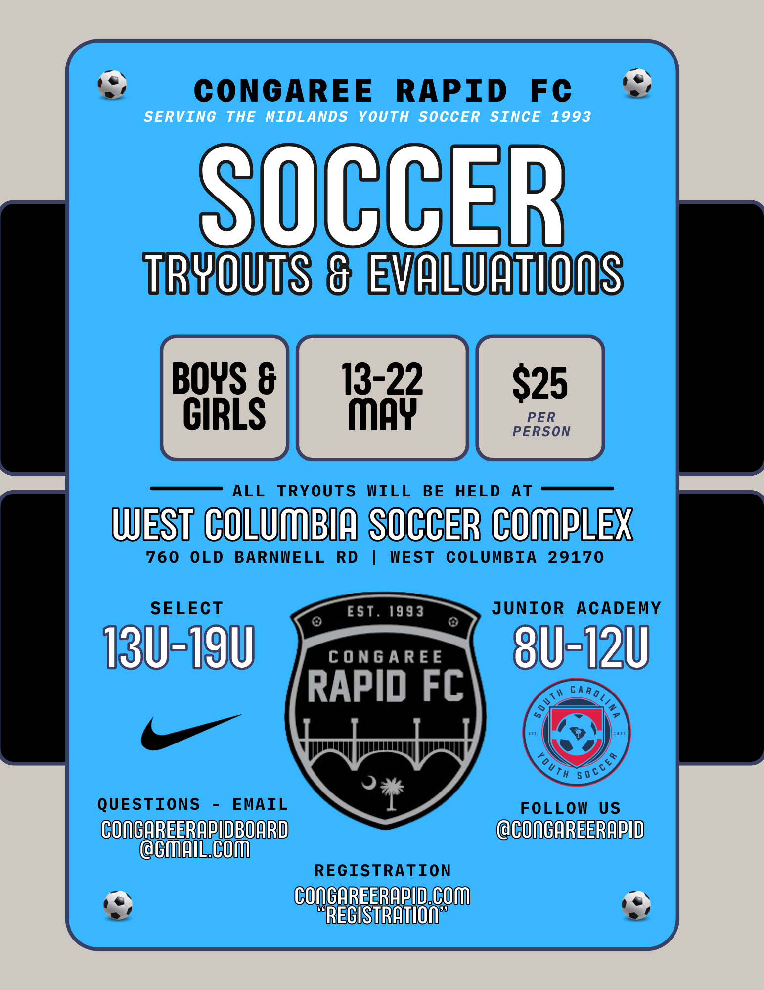 CRFC Select Tryouts & Junior Academy Evaluations